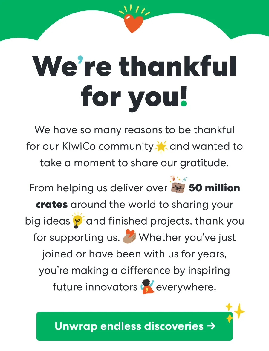 We're thankful for you!