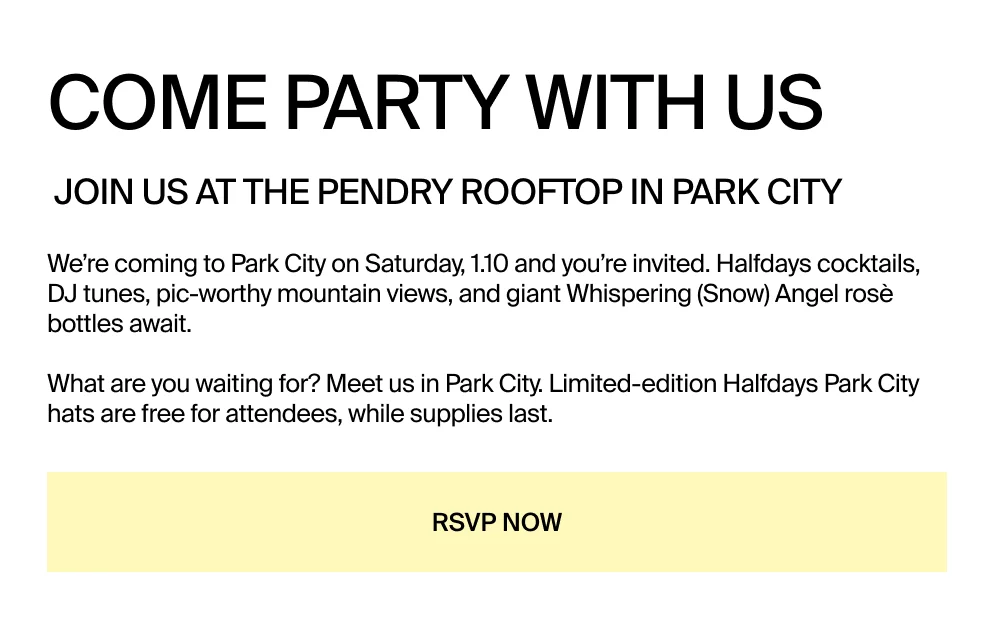 RSVP to our Park City Après Party