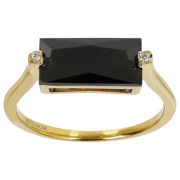Diamonique 3.80 cttw Baguette Solitaire Ring, 14K Gold Plated