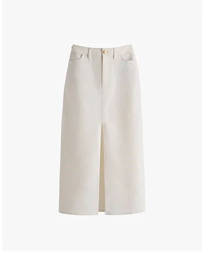 Front Slit Maxi Skirt Ecru
