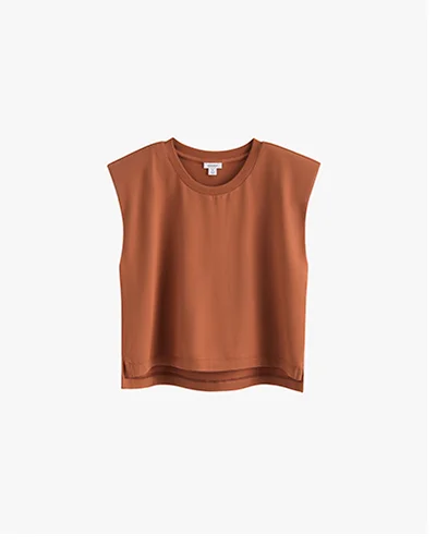 Pima Boxy Tank Terracotta