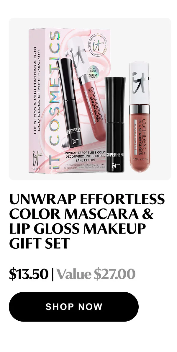 UNWRAP EFFORTLESS COLOR MASCARA & LIP GLOSS MAKEUP GIFT SET