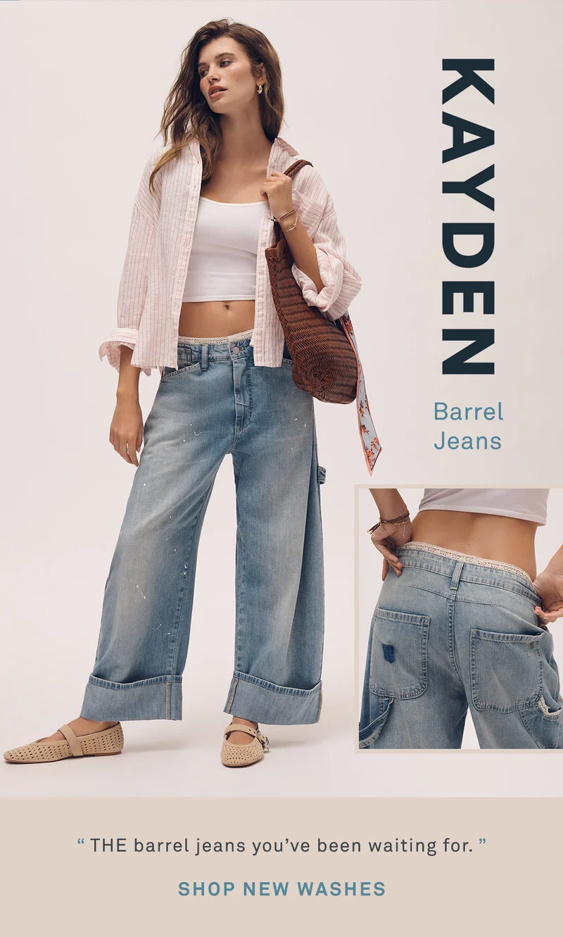 kayden barrel jeans, the barrel jeans you've been waiting for. shop new washes