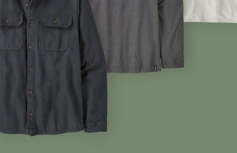 A long-sleeved button-up shirt