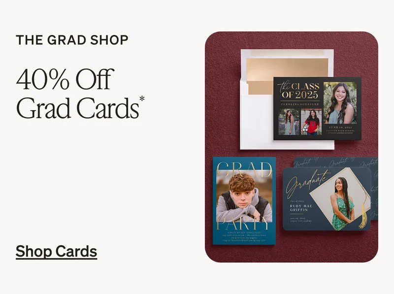 40% off grad cards + up to 50% off almost everything is on now!