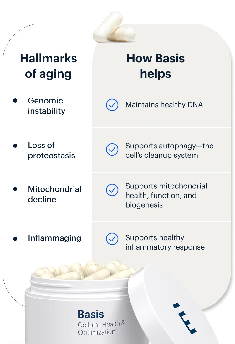 Hallmarks of aging | How Basis helps