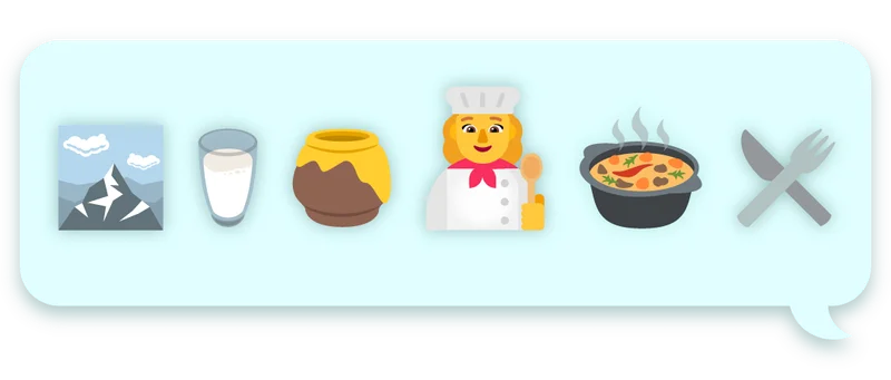 🏔️🥛🍯👩‍🍳🍴