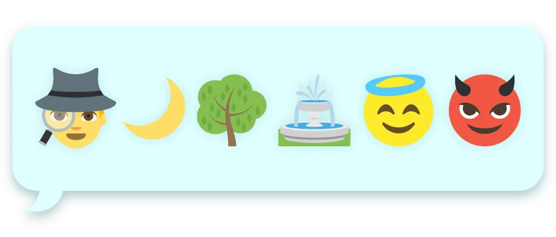 🕵️‍♂️🌙🌳⛲😇😈
