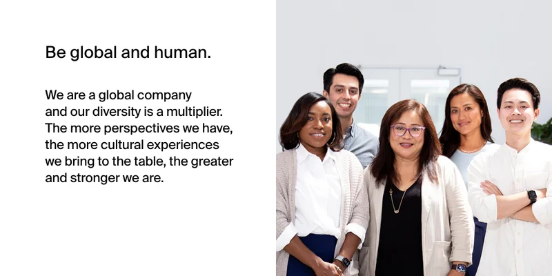 Be global and human.
