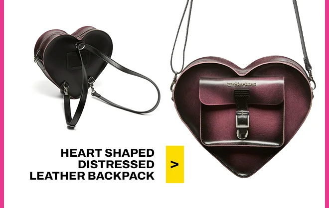 HEART SHAPED DISTRESSED LEATHER BACKPACK