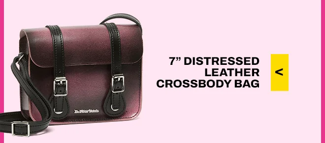 7 INCH DISTRESSED LEATHER CROSSBODY BAG