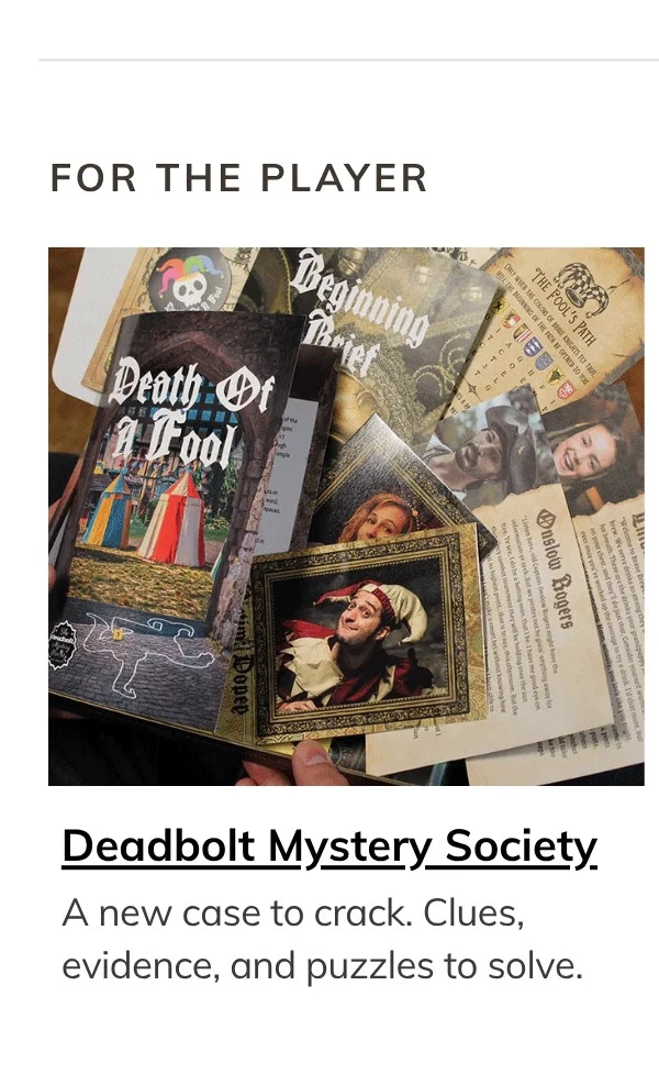 The Deadbolt Mystery Society Monthly Box