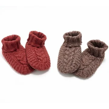 MUK LUKS Set of 2 Shea Butter Infused Cable Knit Fold Over Slipper Sock