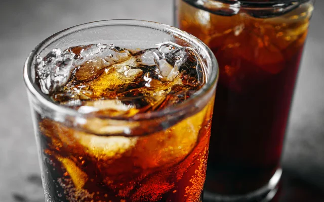 An image of a glass of soda