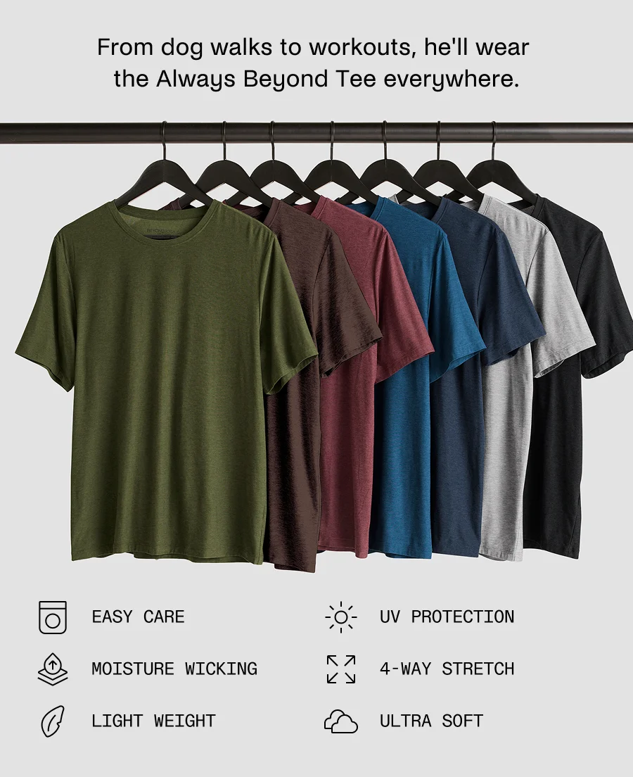 Always Beyond Men's Crew Tee 2.0 in Dark Chocolate Heather