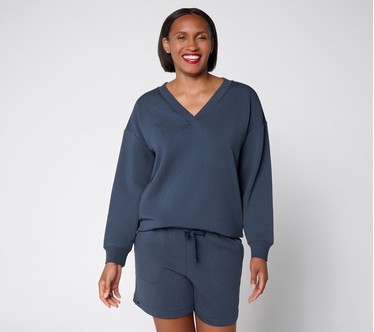 Barefoot Dreams Brushed Luxe Lounge Oversized V Neck Pullover