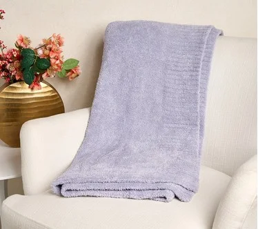 Barefoot Dreams 45"x60" CozyChic Stacked Rib Border Blanket