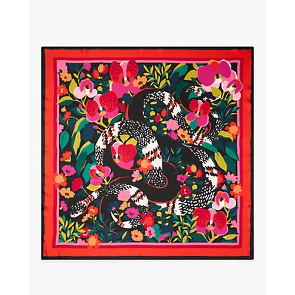 Garden Snake Silk Square Scarf
