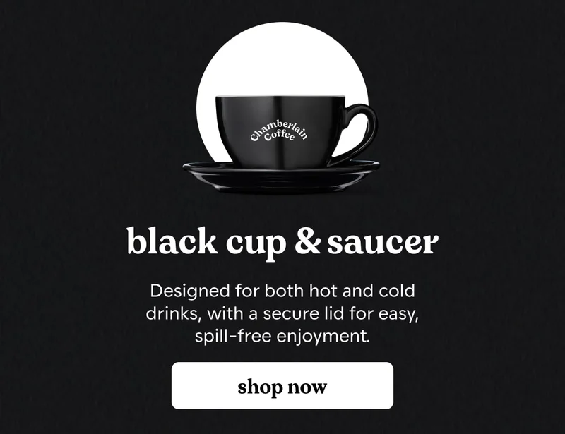 black cup & saucer