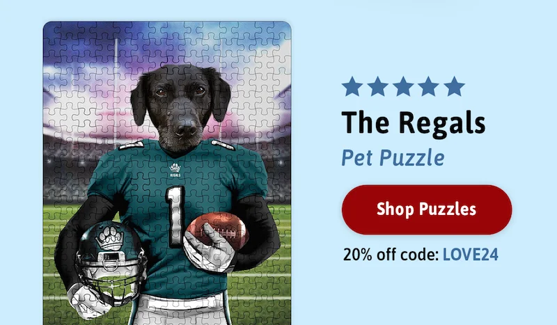 ⭐️⭐️⭐️⭐️⭐️ The Regals Pet Puzzle. Shop 20% off puzzles with code discount code