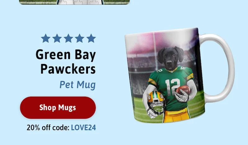 ⭐️⭐️⭐️⭐️⭐️ Green Bay Pawckers Pet Mug. Shop 20% off mugs with code discount code