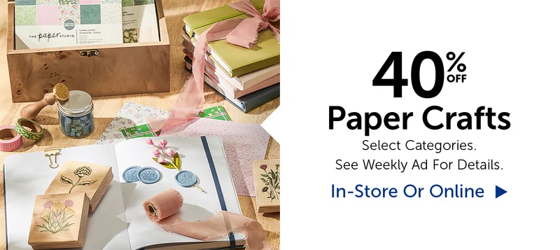 40% Off Paper Crafts - Select Categories.
