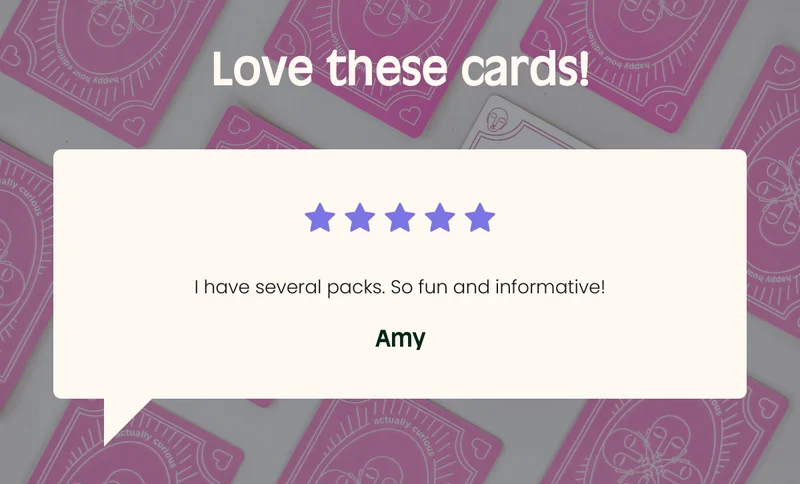 Love these cards! I have several packs. So fun and informative! Amy