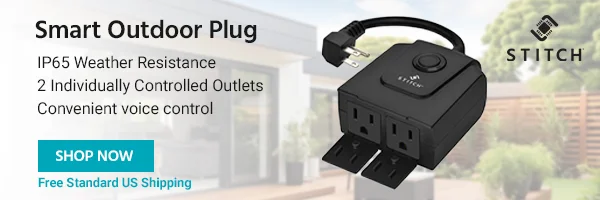 STITCH (logo) Smart Outdoor Plug | IP65 Weather Resistance