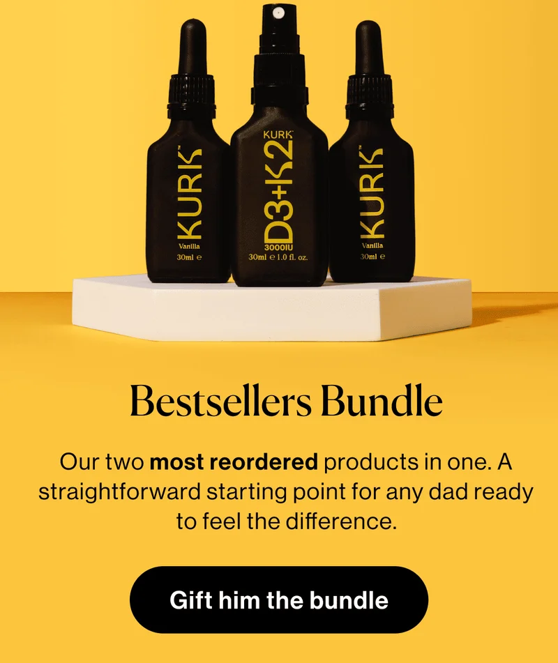 Bestsellers Bundle. Our two most reordered products in one. A straightforward starting point for any dad ready to feel the difference.