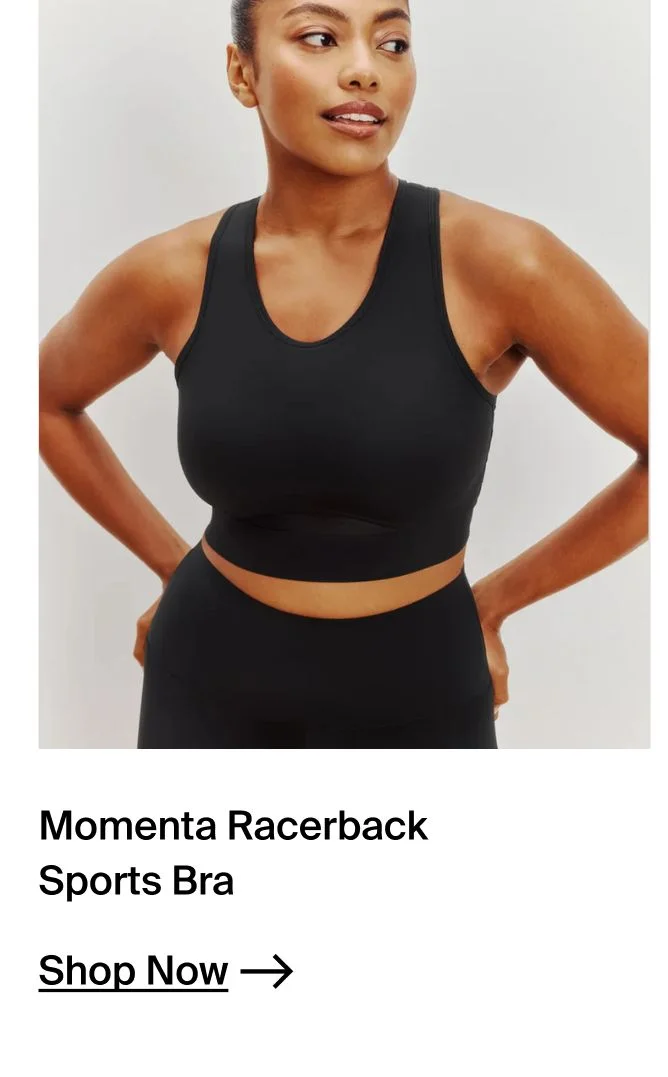 Momenta Racerback Sports Bra. SHOP NOW.