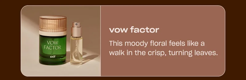 vow factor This moody floral feels like a walk in the crisp, turning leaves.