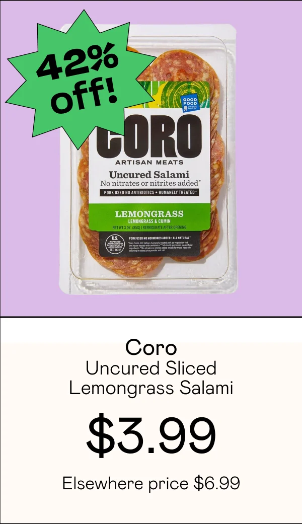 Uncured Sliced Lemongrass Salami