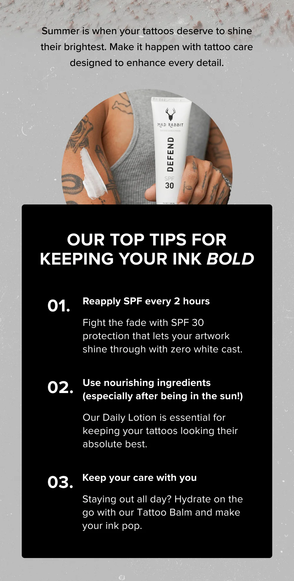 OUR TOP TIPS FOR KEEPING YOUR INK BOLD