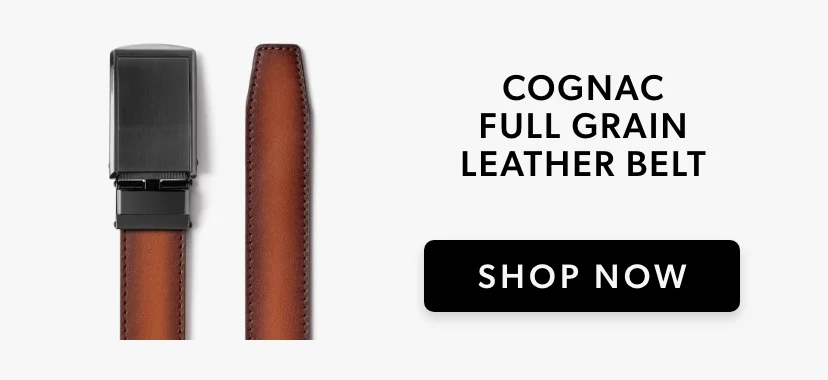 Cognac Full Grain Leather Belt