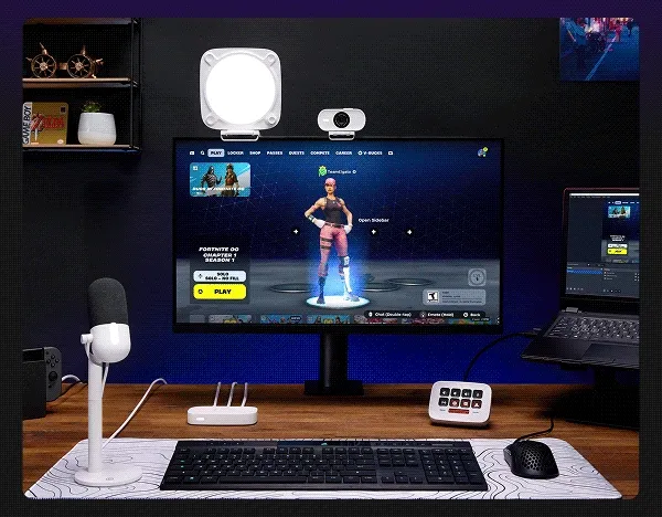 Neo products shown on a desk in various office setups.