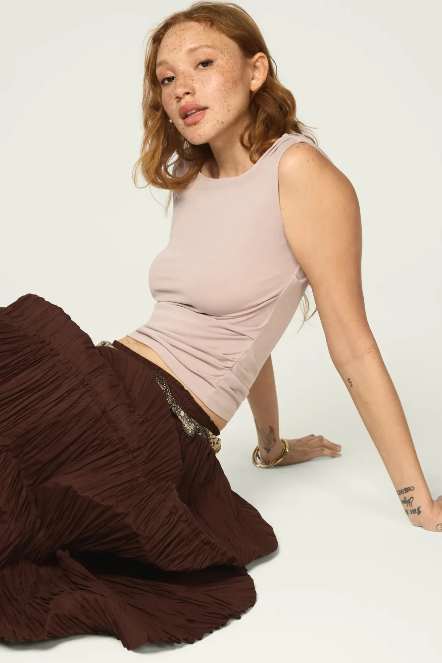 Image of Lucky Brand Sandwash Boatneck Drape Top - Women's Clothing Tops Tees Shirts in Raven
