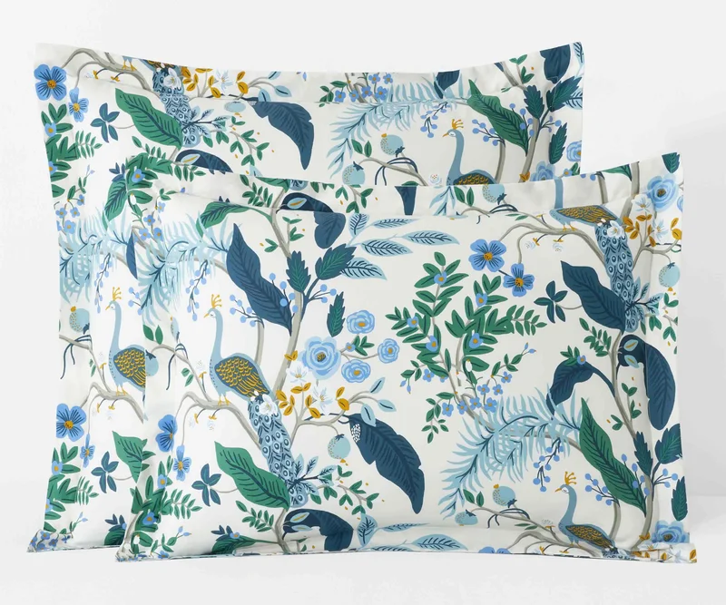 Image of Sateen Sham - Peacock Ivory