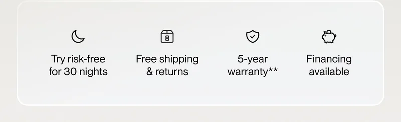 Try risk-free for 30 nights | Free shipping & returns | 5-year warranty