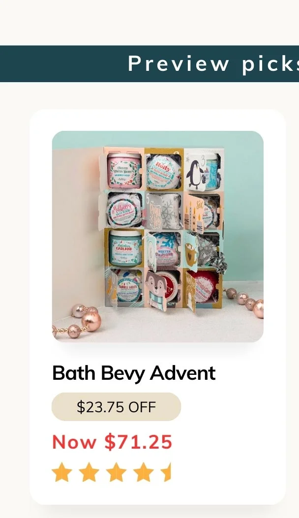 12 DAYS OF BATH AND BODY SURPRISES ADVENT BOX