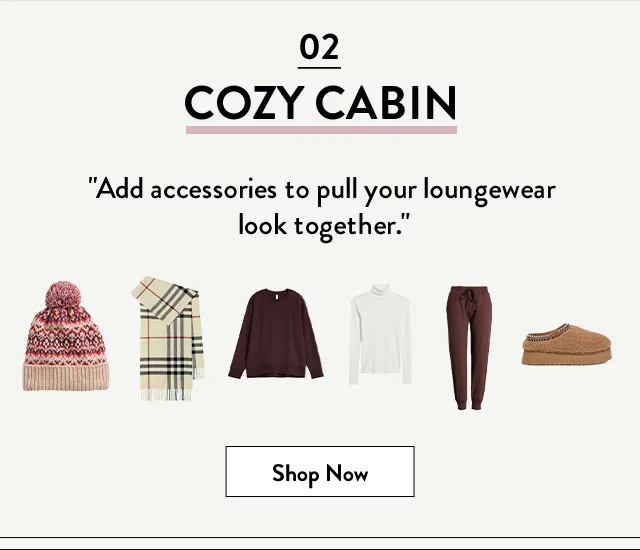 Free People beanie, Burberry scarf, Zella sweatshirt, BP. top, Zella joggers and UGG slippers.