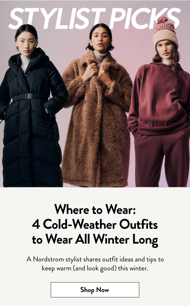 Models wearing cold-weather outfits.