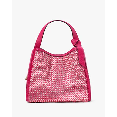 Knott Raffia Tweed Medium Crossbody Tote