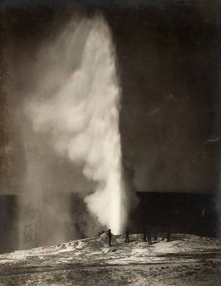 William Henry Jackson, shot for US Geological Survey, first photograph of Old Faithful, 1872