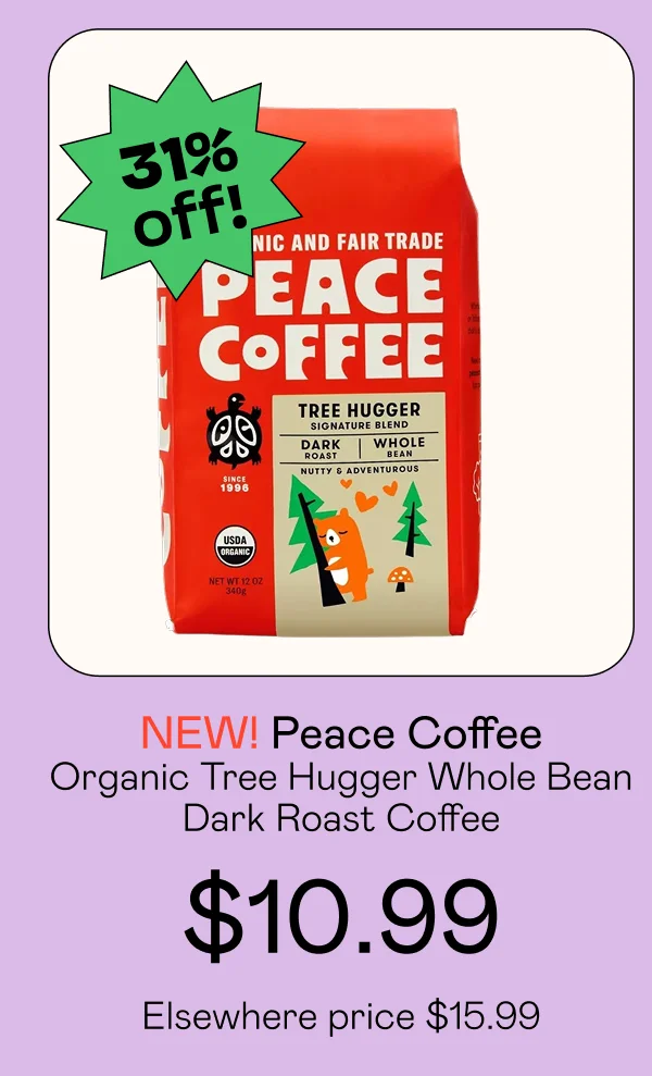 Organic Tree Hugger Whole Bean Dark Roast Coffee