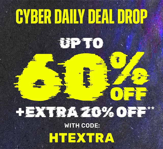 Cyber Daily Deal Drop Up to 60% Off and an Extra 20% Off with code discount code
