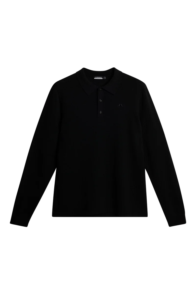 Image of Patrick Knitted Polo Shirt / Black