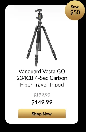 Vanguard Vesta GO 234CB 4-Sec Carbon Fiber Travel Tripod