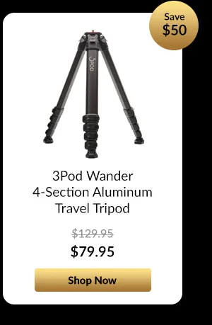 3POD Wander 4-Section Aluminum Travel Tripod