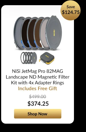 NiSi JetMag Pro 82MAG Landscape ND Magnetic Filter Kit with 4x Adapter Rings