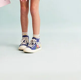 Canvas High Tops - Navy Multi Flora